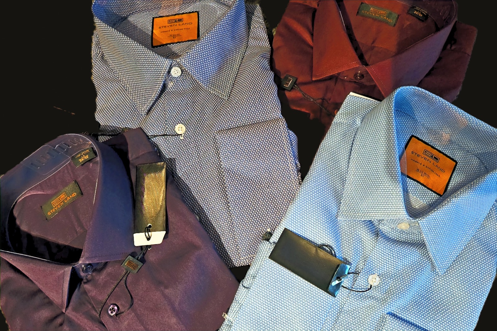 Dress shirts folded at Mr S Clothing